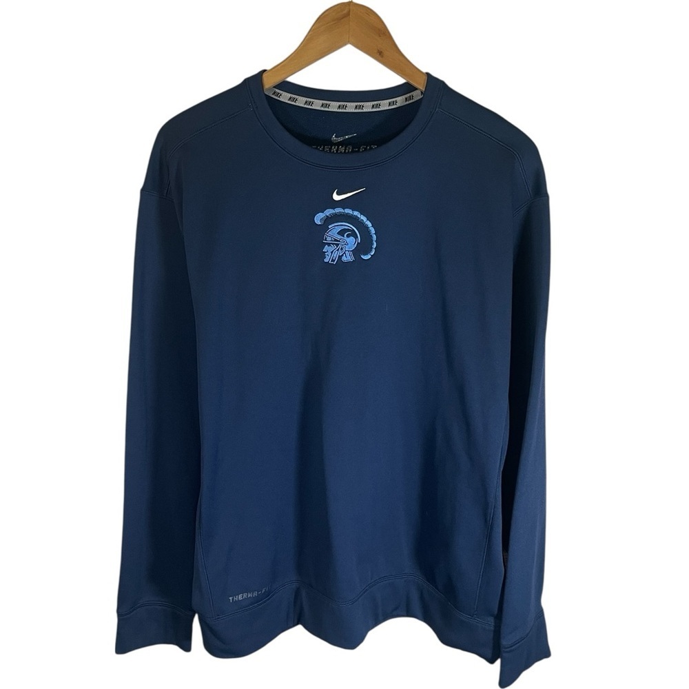 B22 Nike Therma-FIT Sweatshirt Men’s Large Navy Blue Athletic Pullover